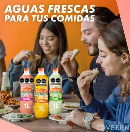 Bebida Saborizada Bonafont Aguas Frescas 8 pzas de 1 l c/u - .