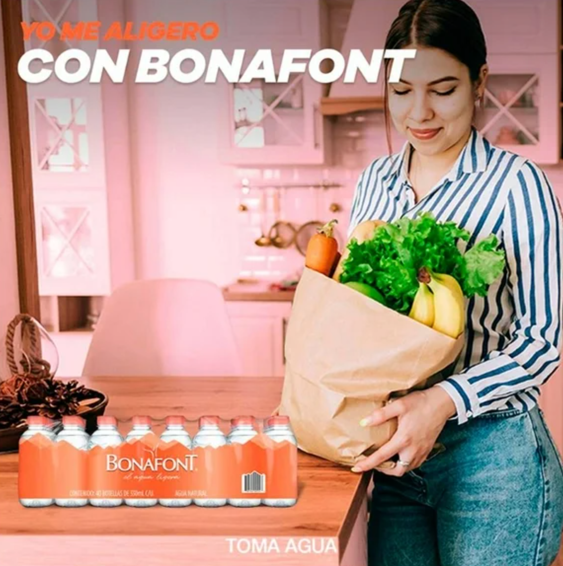 Agua Natural Bonafont 40 pzas de 330 ml -.