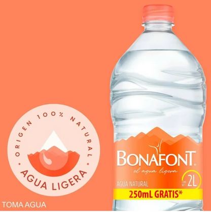 Agua Natural Bonafont 8 pzas de 2 L - .