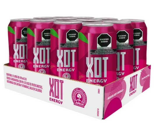 Bebida Carbonatada XOT Energy Adicionada con Cafeína 12 pzas de 470 ml -.