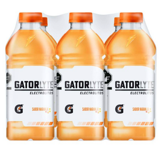 Bebida Rehidratante Gatorlyte Sabor Naranja 6 pzas de 591 ml c/u - .