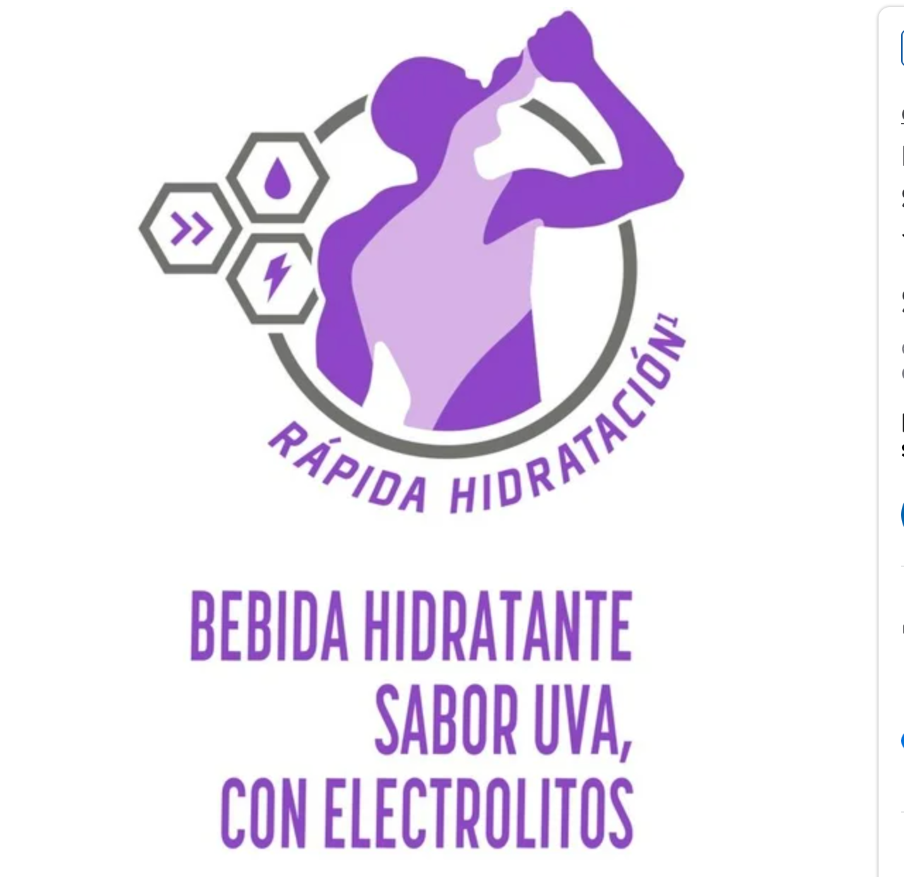 Bebida con Electrolitos Gatorlyte Sabor Uva 6 pzas de 591 ml c/u - .
