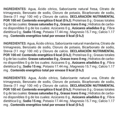 Bebida Hidratante ZOE Electro Sabores Surtidos 9 pzas de 500 ml c/u - .