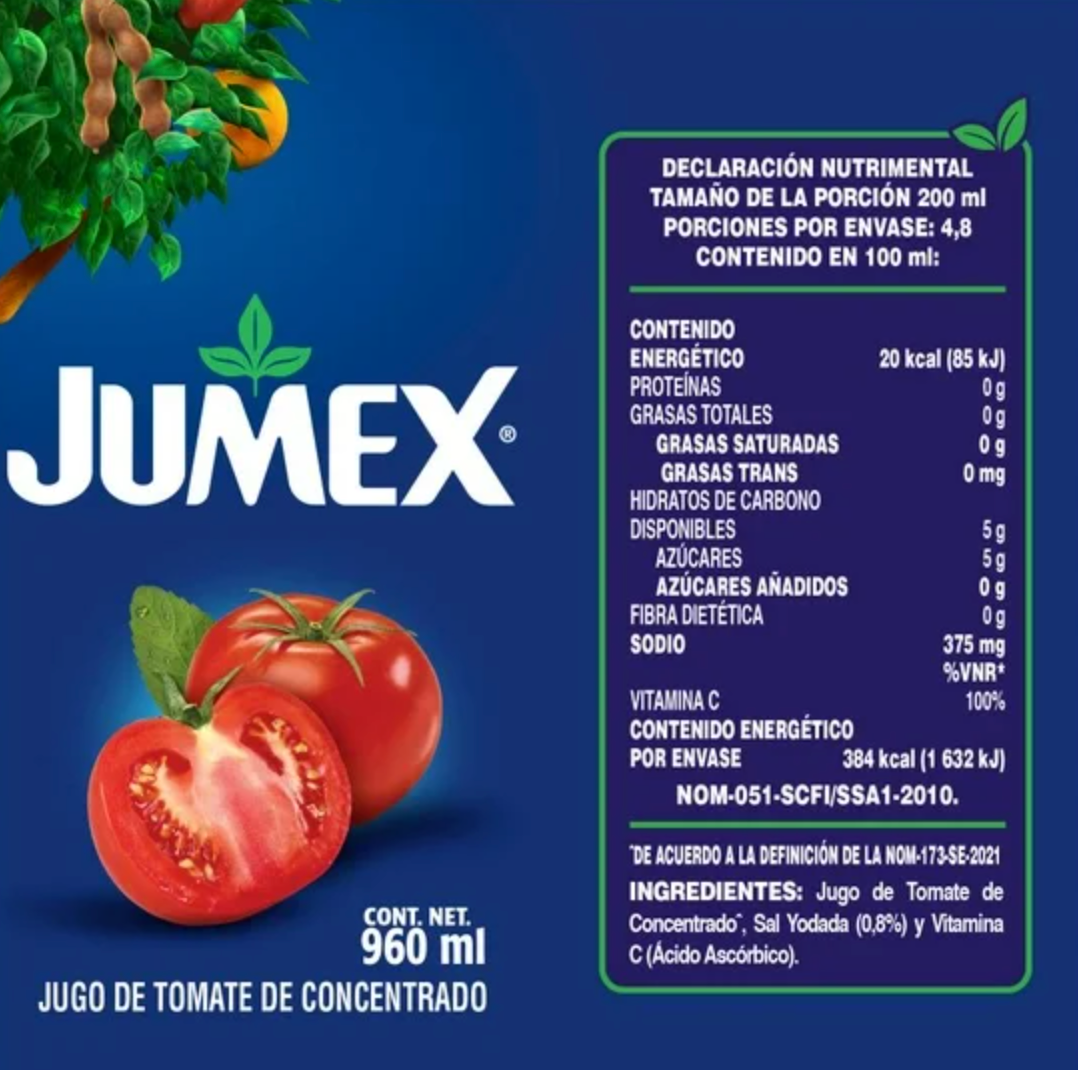 Jugo JUMEX de Tomate 960 ml - .