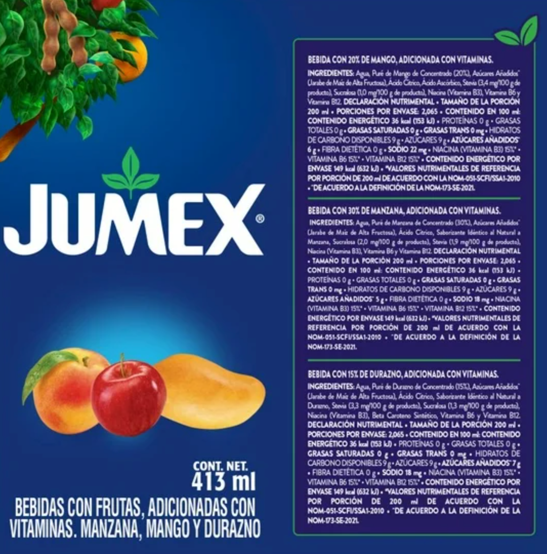 Bebida JUMEX Sabores Surtidos 12 pzs de 413 ml - .