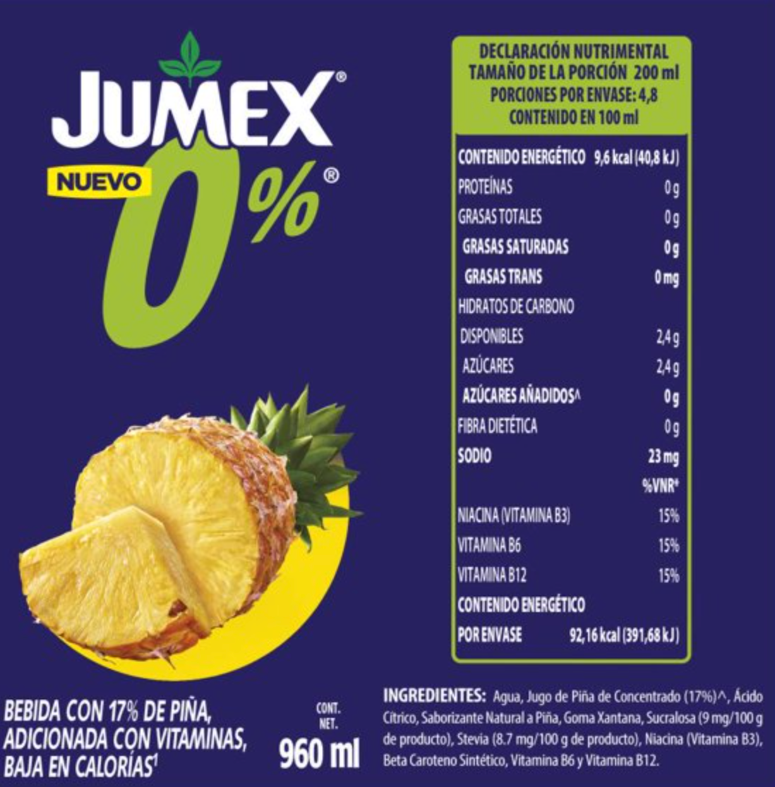 Bebida JUMEX con Piña 960 ml - .