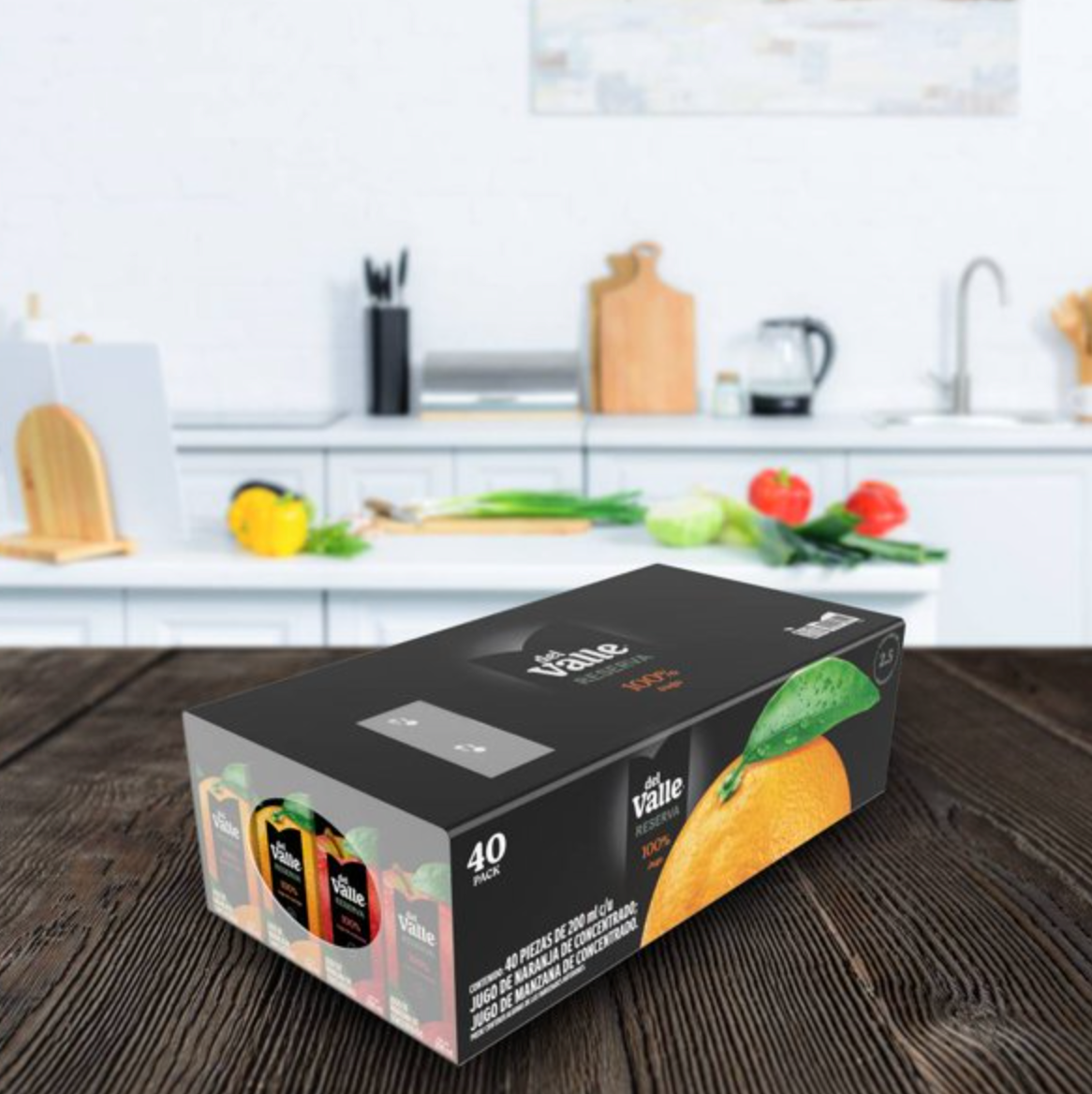 Jugo DEL VALLE Sabor Naranja y Manzana 40 pzas 200 ml c/u - .