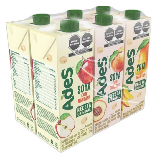 Bebida de Soya Ades 6 pzas de 946 ml -.