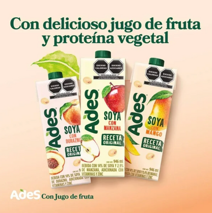 Bebida de Soya Ades 6 pzas de 946 ml -.