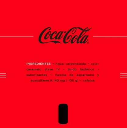 Refresco Coca-Cola Mini sin Azúcar 24 pzas de 235 ml c/u -.