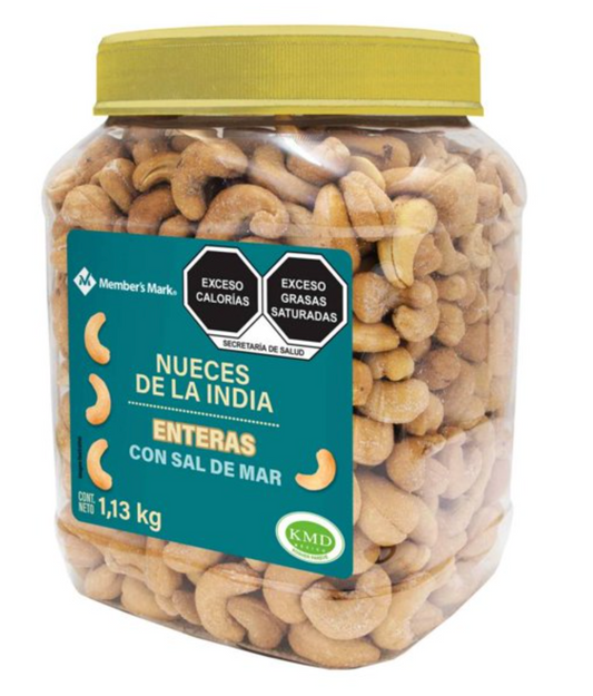Nueces de la India Member's Mark Enteras con Sal de Mar 1.13 kg - .