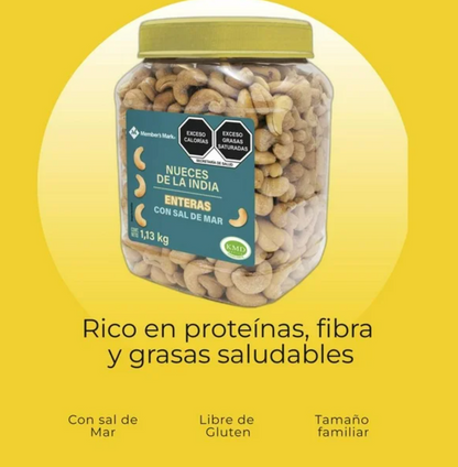 Nueces de la India Member's Mark Enteras con Sal de Mar 1.13 kg - .