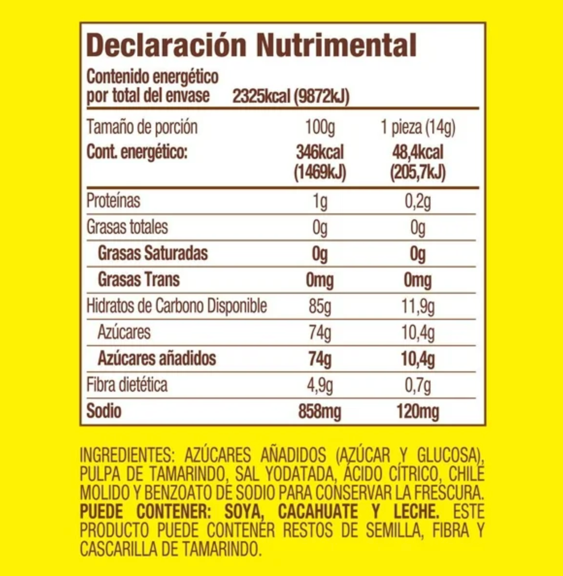 Pulparindo De la Rosa Original 48 pzas de 14 g c/u -.