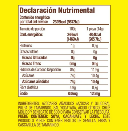 Pulparindo De la Rosa Original 48 pzas de 14 g c/u -.