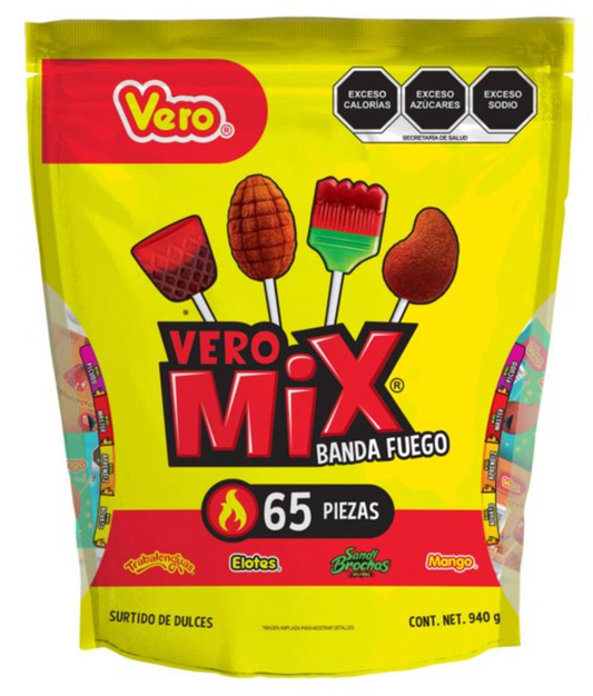 Surtido de Paletas Vero Mix Banda Fuego 65 pzas - .