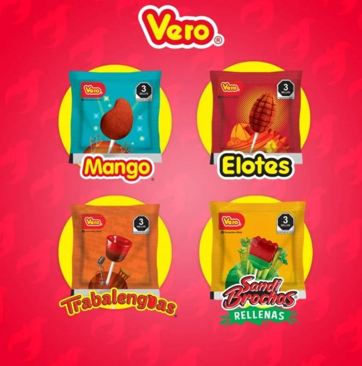 Surtido de Paletas Vero Mix Banda Fuego 65 pzas - .