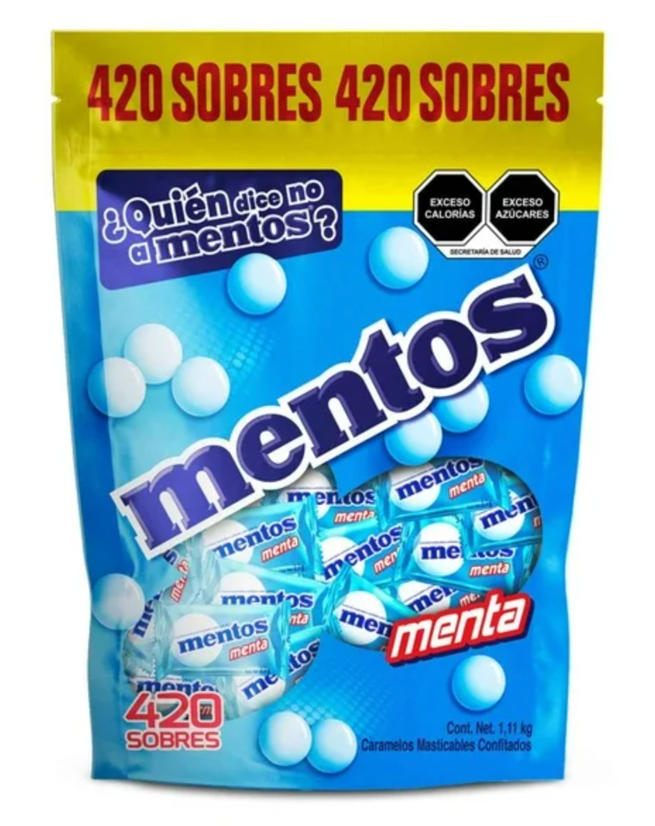 Caramelos Masticables Confitados Mentos con 420 pzas -.