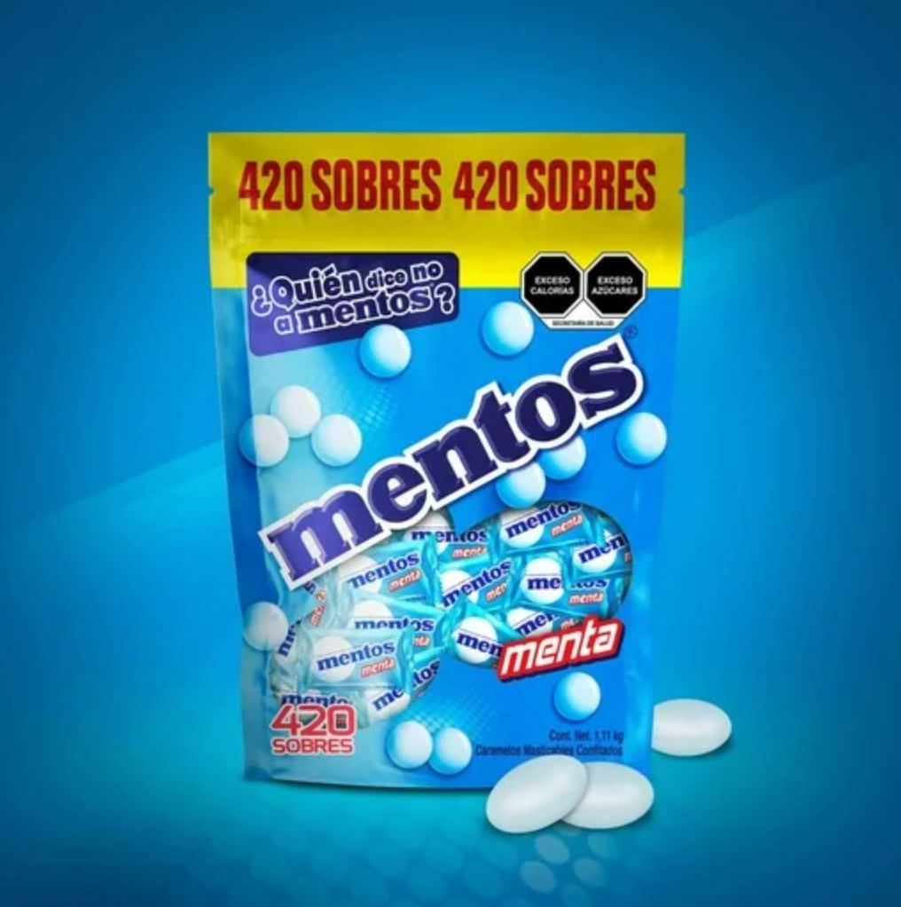 Caramelos Masticables Confitados Mentos con 420 pzas -.
