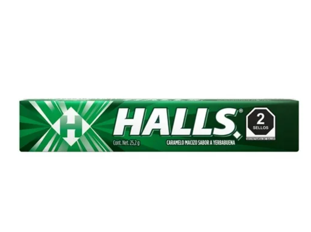 Caramelo Macizo Halls Yerbabuena 18 Piezas -.
