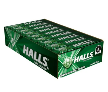Caramelo Macizo Halls Yerbabuena 18 Piezas -.