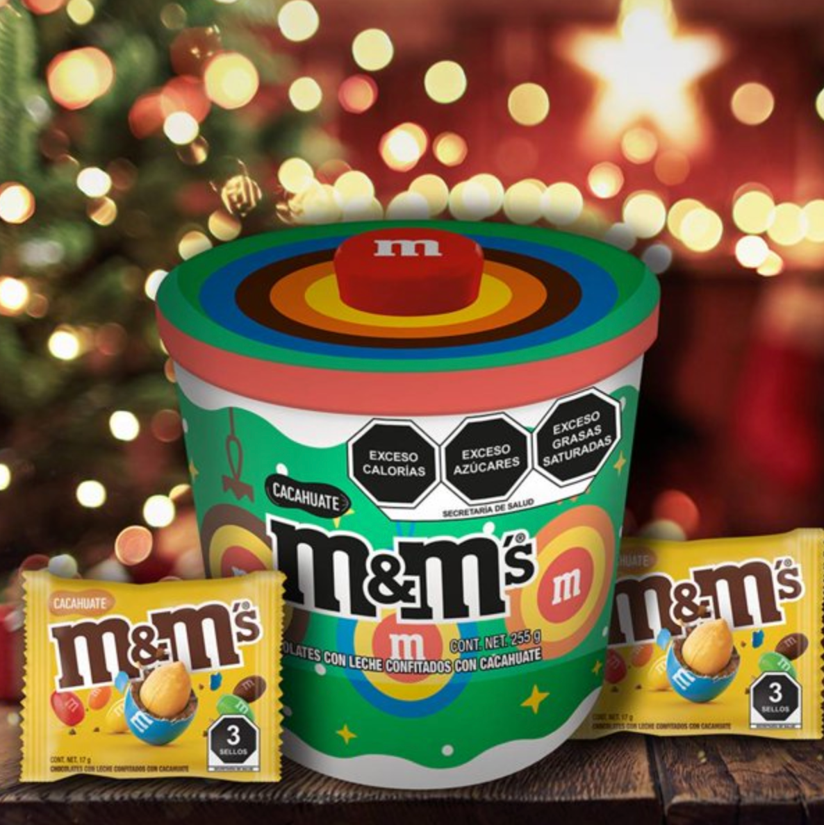Chocolates M&M's Lata Galletero Navidad de 255 g -.