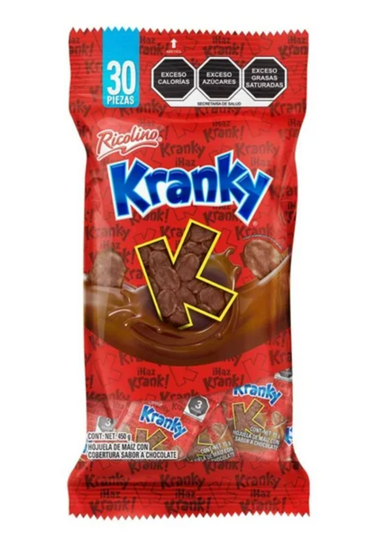 Hojuela de Maíz con Chocolate Kranky Ricolino 30 pzas de 15 g c/u