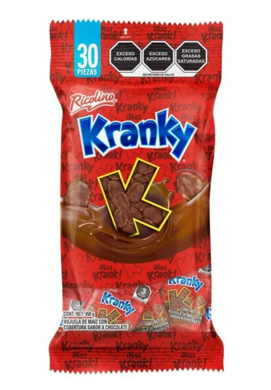 Hojuela de Maíz con Chocolate Kranky Ricolino 30 pzas de 15 g c/u