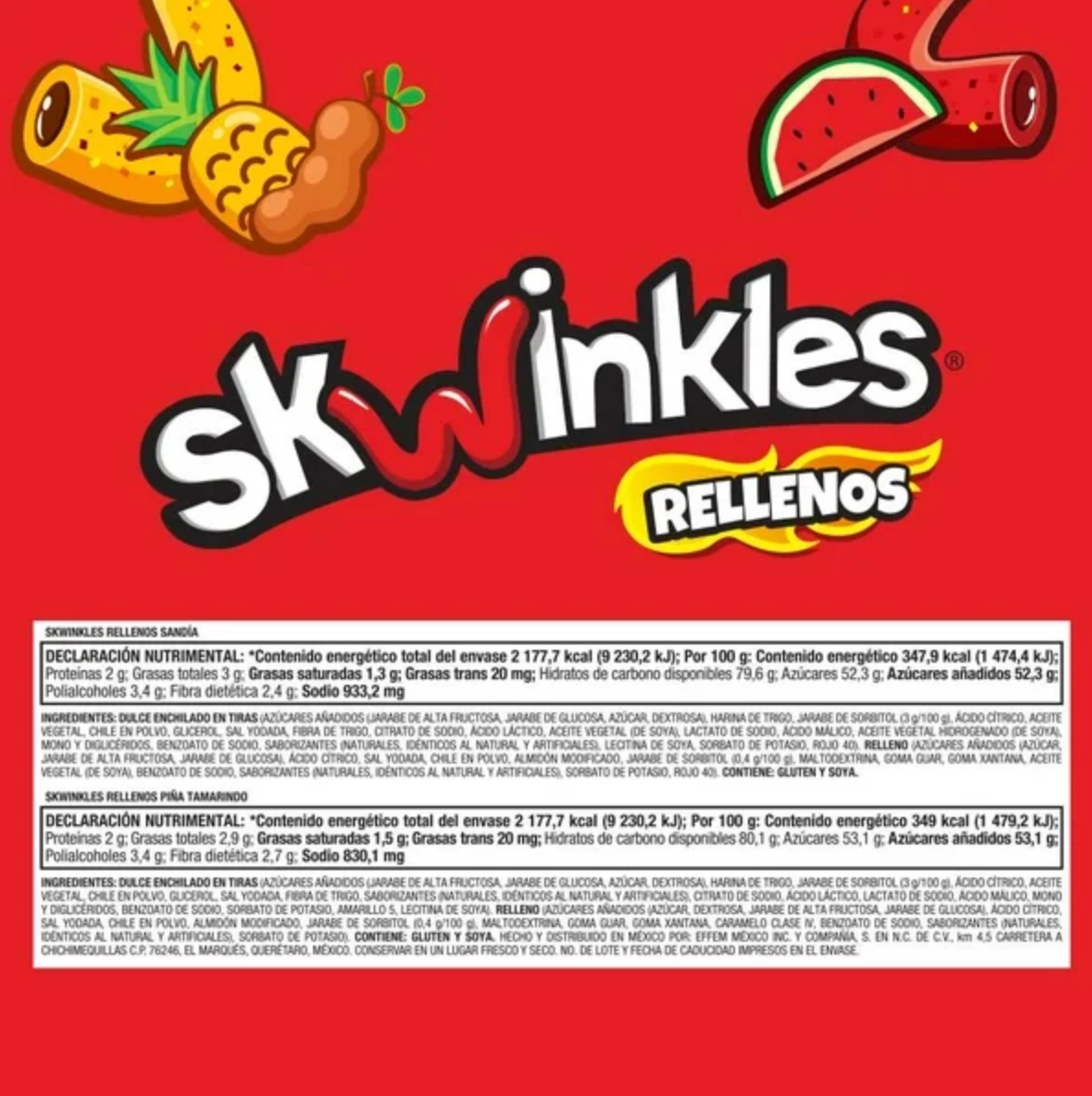 Dulce Enchilado Skwinkles Rellenos 24 piezas - .