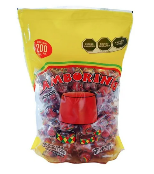 Golosina Sabor Tamarindo y Chile Tamborines 200 pz -.