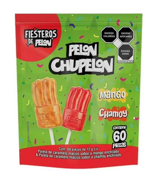 Paletas de Caramelo Macizo Pelon Pelo Rico Pelon Chupelon 60 pzas - .