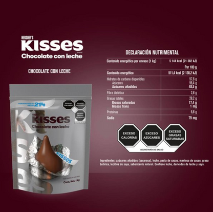 Chocolate con Leche Kisses Hershey's 1 kg - .