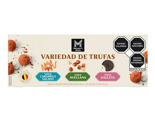 Trufas Belga Member's Mark Varios Sabores 3 pzas de 200 g c/u -.