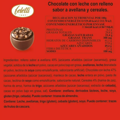 Chocolates Sorini Sabor Avellana y Cereales 1 pza 280 g -.