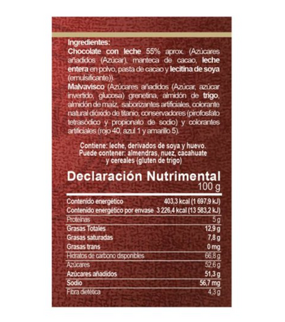 Malvavisco Picard Cubierto de Chocolate con Leche 800 g -.
