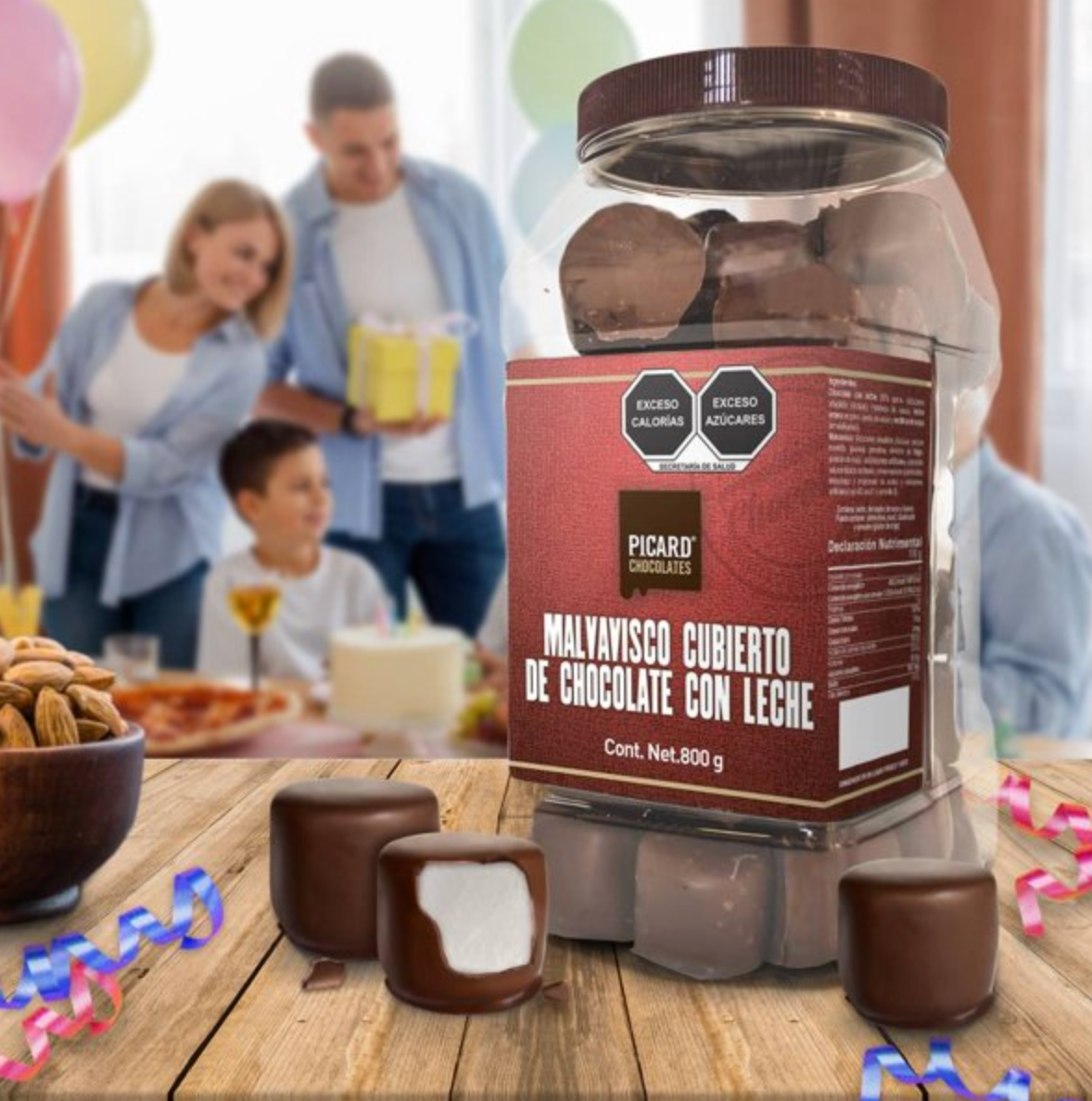 Malvavisco Picard Cubierto de Chocolate con Leche 800 g -.
