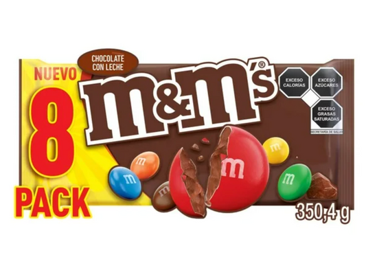 M&Ms Chocolates con leche 8 piezas de 43.8 g - .
