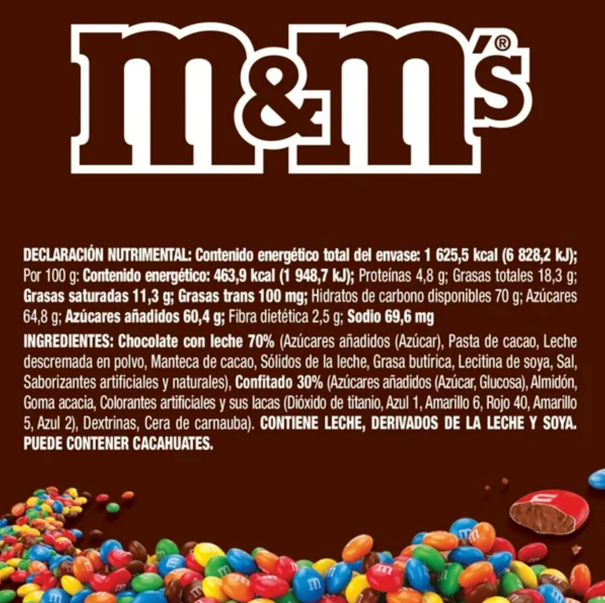 M&Ms Chocolates con leche 8 piezas de 43.8 g - .