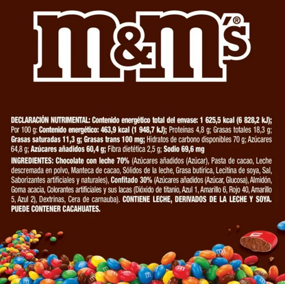 M&Ms Chocolates con leche 8 piezas de 43.8 g - .