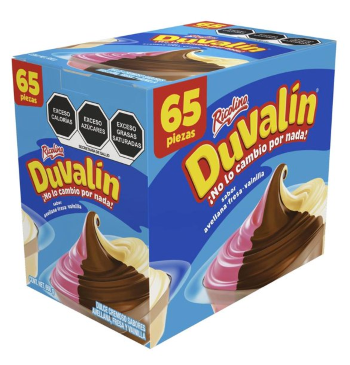 Dulce Cremoso Duvalín Ricolino Trisabor Cajilla con 65 pzas -.