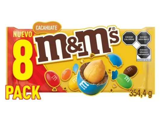 M&Ms Chocolates con leche y Cacahuate 8 piezas de 43.8 g - .