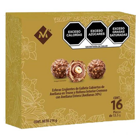 Chocolates Member's Mark Pralinas Europeas 16 pzas 13.5 g c/u -.