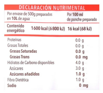 Ponche de Frutas El Rebozo 500 gr -.