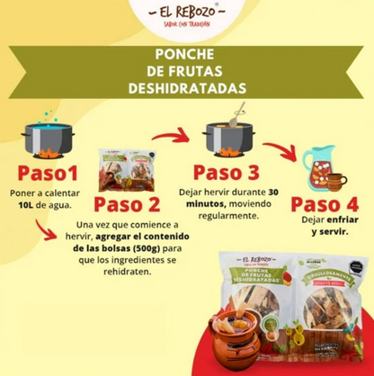 Ponche de Frutas El Rebozo 500 gr -.
