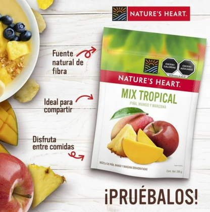 Mezcla de Frutos Secos Nature's Heart Manzana Piña y Mango 590 g -.