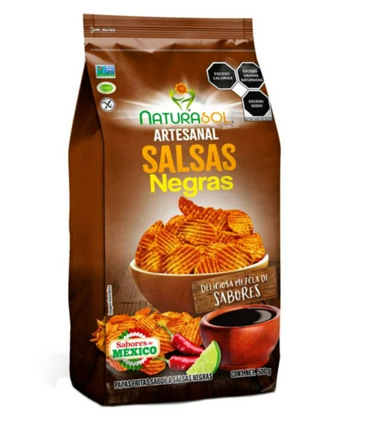 Papas Fritas Naturasol Artesanal Sabor Salsas Negras 500 g - .
