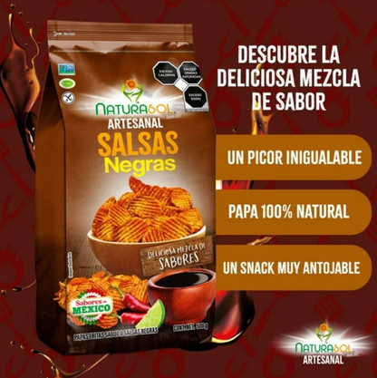 Papas Fritas Naturasol Artesanal Sabor Salsas Negras 500 g - .