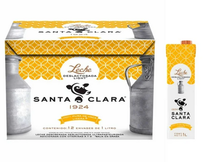 Leche Deslactosada Santa Clara Light 12 pzas de 1 l c/u -.