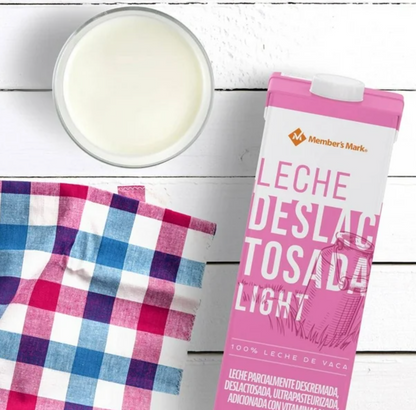 Leche Deslactosada Member's Mark Light 12 pzas de 1 l c/u -.