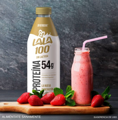 Leche sin Lactosa Lala 100 12 pzas de 1 l c/u - .