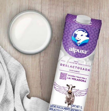 Leche Deslactosada Alpura 12 pzas de 1 l c/u -.